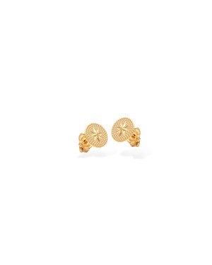 Brinco Redondo 8mm Estampado Bolinhas c/ Estrela  - 00 - 8mm x 8mm - 1.07gr