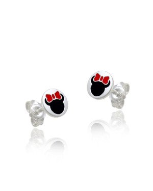 Brinco AG Redondo c/ Minnie  (Laco Vermelho/ Rosto Preto) - G5 - 6mm x 6mm - 0.76gr