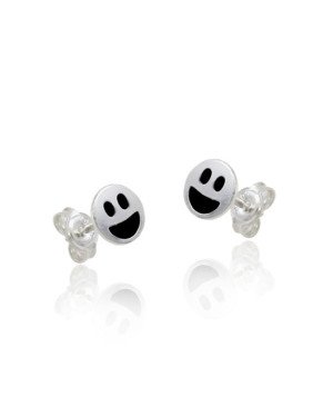 Brinco AG Redondo 6mm Emoji Feliz p/ Resina - G5 - 6mm x 6mm - 0.74gr
