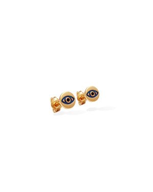 Brinco Redondo 6mm c/ Olho Grego p/ Resina (Azul/Preto) - 00 - 6mm x 6mm - 0.76gr