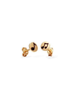 Brinco Redondo 6mm Notas Musical  - 00 - 6mm x 6mm - 0.72gr