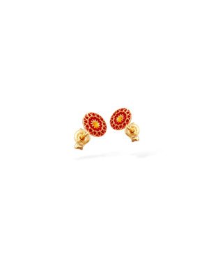 Brinco Mandala (Vermelho/Miolo Amarelo) - 00 - 6mm x 6mm - 0.59gr