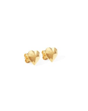 Brinco Coracao 3D Facetado 10mm - 00 - 10mm x 10mm - 1.39gr