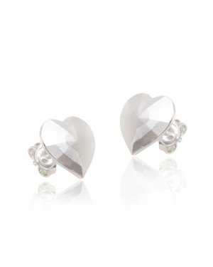 Brinco AG Coracao 3D Facetado  - G3 - 10mm x 10mm - 1.66gr