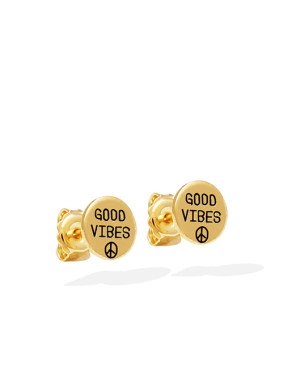 Brinco Good Vibes (Boa Vibracao) - 00 - 4mm x 4mm - 0.99gr