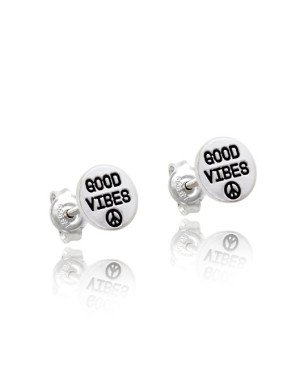 Brinco AG Good Vibes (Boa Vibracao) - G5 - 4mm x 4mm - 1.00gr