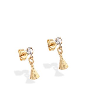 Brinco Tranca Strass c/ Nossa Senhora Aparecida 8mm - 00 - 7mm x 17mm - 0.93gr