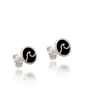 Brinco AG Redondo Estampado Onda 8mm  - G5 - 8mm x 8mm - 1.25gr