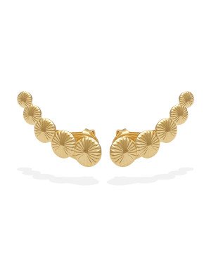 Brinco Ear Cuff c/ 5 Bolinhas Diamantadas - 00 - 9mm x 30mm - 2.70gr