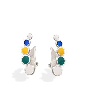 Brinco AG Ear Cuff c/ 5 Bolas "Cores da Bandeira" - G5 - 9mm x 30mm - 4.34gr