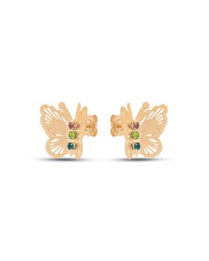 Brinco Borboleta Strass Colorido - 00 - 19mm x 16mm - 1.80gr