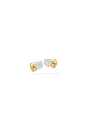 Brinco Coracao de Zirconia  - 00 - 5mm x 5mm - 1.01gr