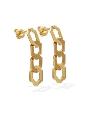 Brinco 4 Elos de Corrente Batido Curto - 00 - 7mm x 37mm - 2.88gr