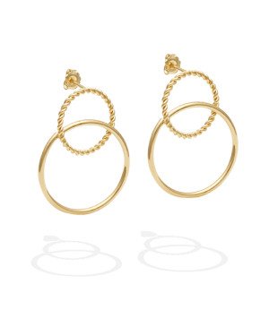 Brinco c/ 1 Argola Torcida e 1 Argola Fio Lisa 30mm - 00 - 30mm x 36mm - 6.23gr