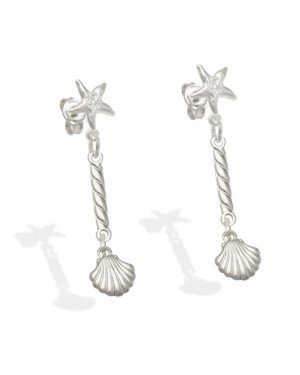 Brinco AG Tranca Estrela do Mar c/ Palito Corda p/ Concha - G3 - 9mm x 36mm - 1.96gr