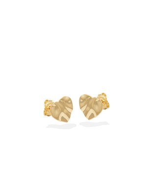 Brinco Coracao Textura Organica  - 00 - 11mm x 10mm - 0.97gr