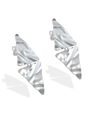 Brinco AG c/ 2 Triangulos 17mm Textura Organica S/ Vazar - G3 - 15mm x 35mm - 3.58gr