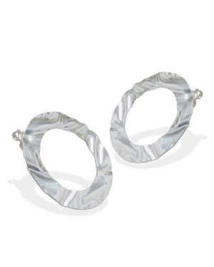Brinco AG Argola Vaz Textura Organica  - G1 - 28mm x 28mm - 4.22gr