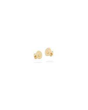 Brinco Oval 8x6 Nossa Sra das Gracas Borda Oracao - 00 - 6mm x 8mm - 0.85gr