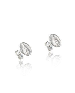 Brinco AG Oval 8x6 Nossa Sra Aparecida Borda Lisa  - G5 - 8mm x 6mm - 0.78gr
