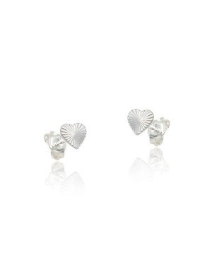 Brinco AG Coracao Diamantado Macico 5mm - G6 - 5mm x 6mm - 0.58gr