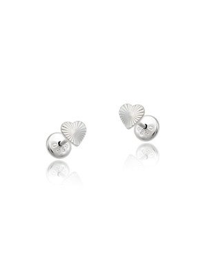Brinco AG TP Coracao Diamantado Macico 5mm - G6 - 5mm x 6mm - 0.60gr