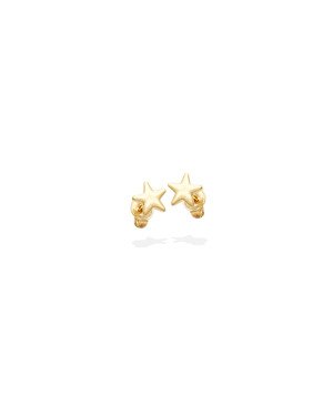 Brinco Estrela Lisa Macica  - 00 - 6mm x 6mm - 0.46gr