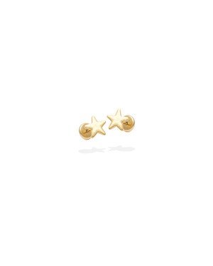Brinco TP Estrela Lisa Macica  - 00 - 6mm x 6mm - 0.51gr