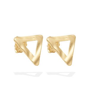 Brinco Triangulo Vazado Textura Organica 19mm - 00 - 20mm x 20mm - 1.32gr