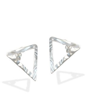 Brinco AG Triangulo Vazado Textura Organica 19mm - G3 - 20mm x 20mm - 2.48gr