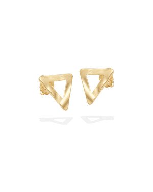 Brinco Triangulo Vazado Textura Organica 13mm - 00 - 13mm x 13mm - 0.95gr