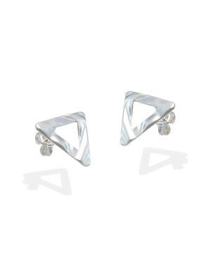 Brinco AG Triangulo Vazado Textura Organica 13mm - G3 - 13mm x 13mm - 1.57gr