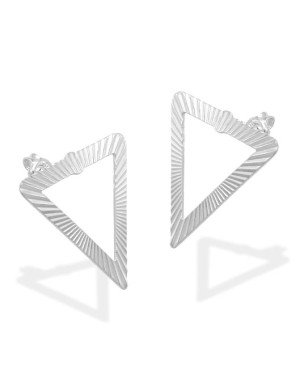 Brinco AG Triangulo Vazado Diamantado 19,5mm - G3 - 20mm x 20mm - 2.40gr