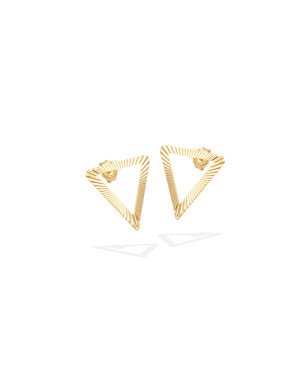Brinco Triangulo Vazado Diamantado 13mm - 00 - 13mm x 13mm - 0.97gr