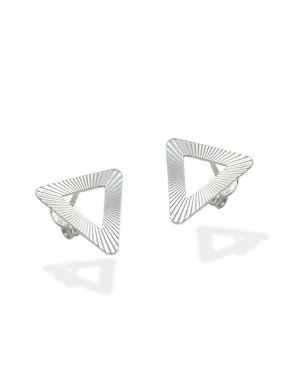 Brinco AG Triangulo Vazado Diamantado 13mm - G3 - 13mm x 13mm - 1.55gr
