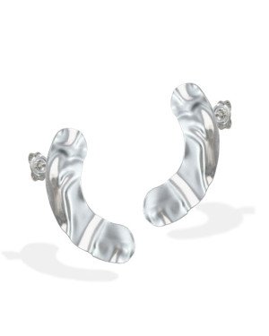 Brinco AG 1/2 Lua Textura Organica  - G3 - 12mm x 26mm - 2.32gr
