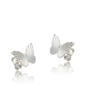 Brinco AG Borboleta 10X7.5mm Diamantada - G5 - 10mm x 8mm - 1.00gr