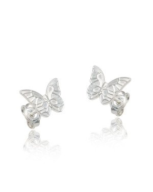 Brinco AG Borboleta 10X7.5mm Estampada - G5 - 10mm x 8mm - 0.92gr