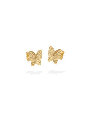 Brinco Borboleta Reta Diamantada 10mm  - 00 - 10mm x 10mm - 1.30gr