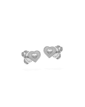 Brinco AG Coracao 10mm Borda de Corda c/ Detalhes no Centro - G3 - 11mm x 10mm - 1.56gr