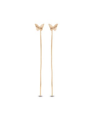 Brinco Passante c/ Borboleta 10x7.5mm Diamantada  - 00 - 10mm x 80mm - 1.12gr