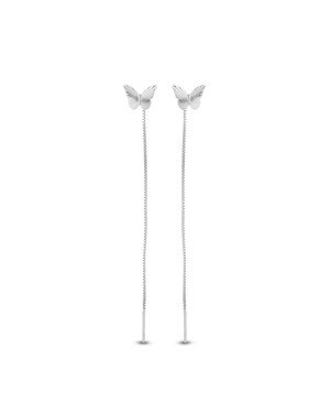 Brinco AG Passante c/ Borboleta 10x7.5mm Diamantada  - G6 - 10mm x 80mm - 1.29gr