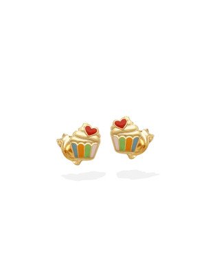 Brinco Cupcake 10mm c/ Coracao p/ Resina  - 00 - 9mm x 11mm - 1.47gr