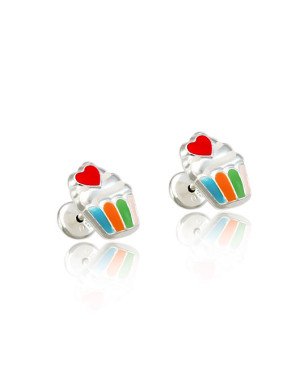 Brinco AG TP Cupcake 10mm c/ Coracao p/ Resina - G6 - 9mm x 11mm - 1.46gr