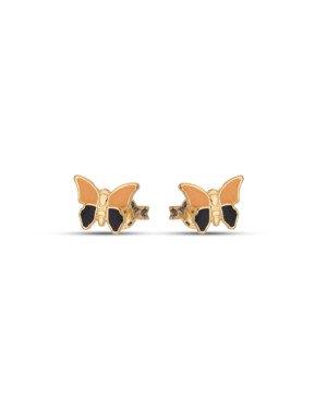 Brinco Borboletinha Estampada p/ Resina (Amarelo e Preto) - 00 - 8mm x 6mm - 0.61gr