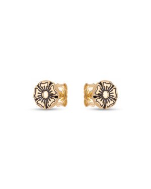 Brinco Redondo c/ Flor 7.5mm p/ Resina  - 00 - 8mm x 8mm - 0.93gr
