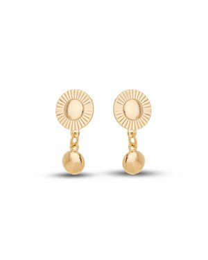 Brinco Botao Diamantado 10mm c/ Botao Liso 6mm - 00 - 10mm x 20mm - 1.82gr