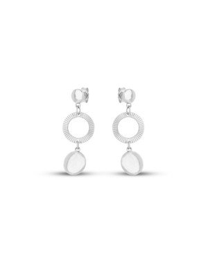 Brinco AG Redondo 6mm c/ 1 Redondo Diamantado 1 Liso  - G3 - 13mm x 34mm - 2.81gr