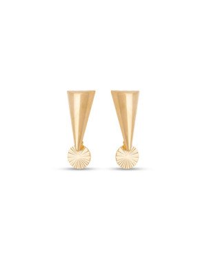 Brinco Triangulo 25mm c/ Redondo Diamantado Aberto - 00 - 13mm x 32mm - 3.06gr
