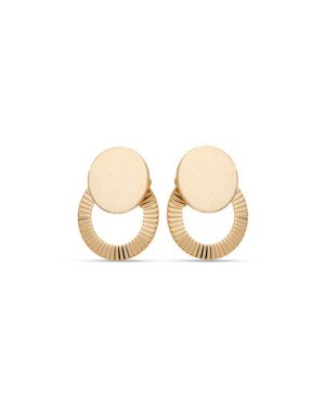 Brinco Redondo 7.5mm c/ Redondo 10mm Vaz Diamantado  - 00 - 10mm x 15mm - 1.47gr